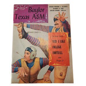 Oct. 27, 1962 Baylor vs Texas A&M Football Homecoming Program